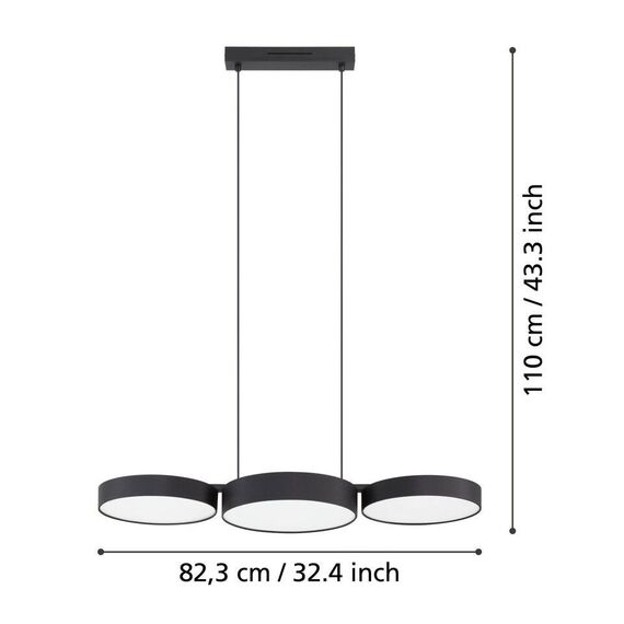 EGLO - Barbano-Z long table pendant black L84.5 - RGB + TW - Zigbee, Bluetooth / Electronics - Αταξινόμητα -  - Techbox