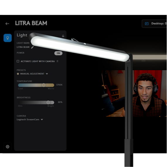 Logitech G - Litra Beam LX Dual-Sided RGB Streaming Key Light / Electronics