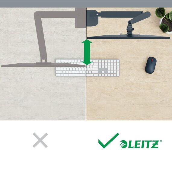 Leitz - Ergo Monitor arm space-saving dual - Dark grey / Computers