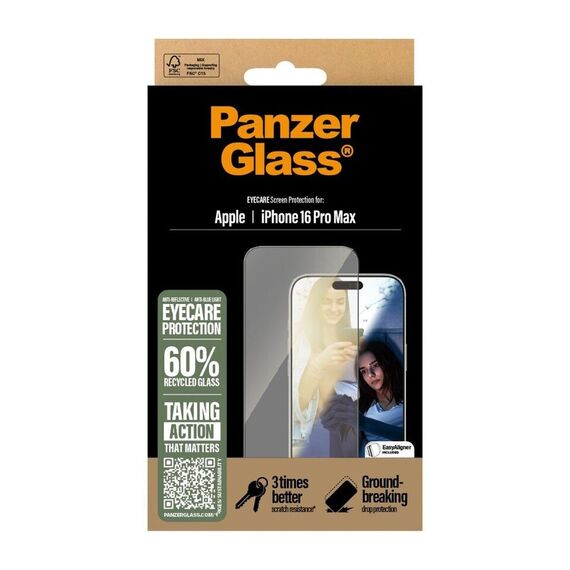 PanzerGlass - EyeCare Screen Protection - iPhone 16 Pro Max - Ultra Wide Fit / Electronics | Techbox