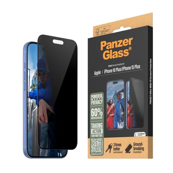 PanzerGlass - Screen Protection Privacy - iPhone 16 Plus - Ultra Wide Fit / Electronics