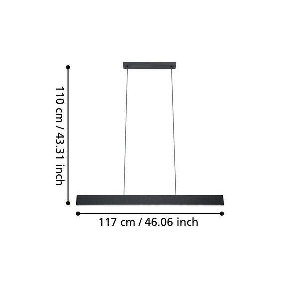 EGLO - Andreas-Z long table pendant black L117 - RGB + TW - Zigbee, Bluetooth / Electronics - Αταξινόμητα -  - Techbox
