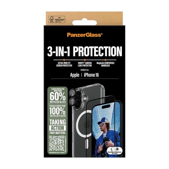 PanzerGlass - iPhone  16 6.1'' 3-in-1 Protection Bundle / Electronics - Αταξινόμητα -  - Techbox