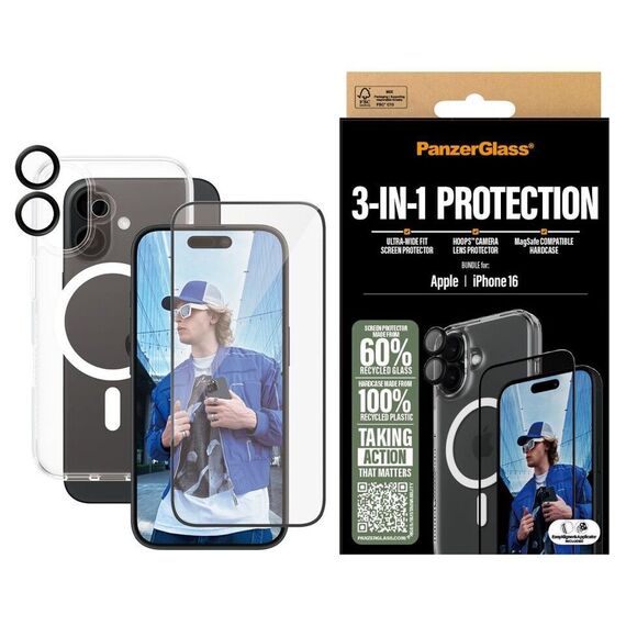 PanzerGlass - iPhone  16 6.1'' 3-in-1 Protection Bundle / Electronics - Αταξινόμητα -  - Techbox