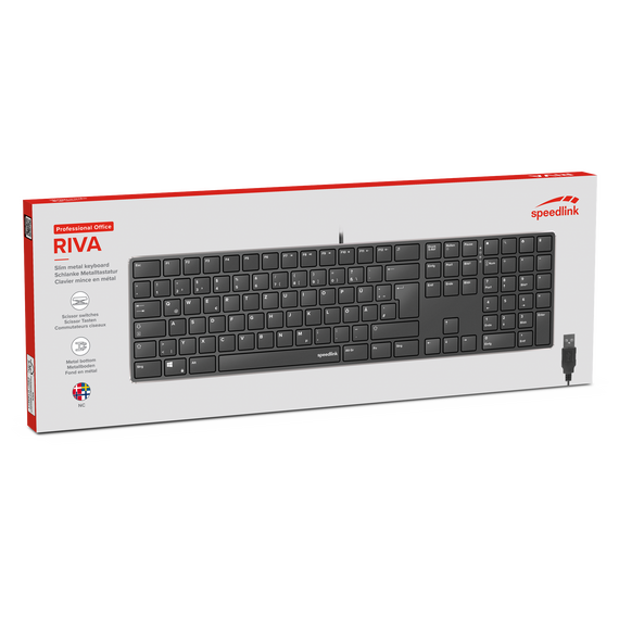 Speedlink - RIVA Slim Metal Scissor Keyboard, black - Nordic Layout / Computers