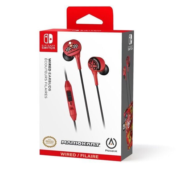 PowerA Wired Earbuds - Mario Kart Motors (Nintendo Switch) / Nintendo Switch | Techbox