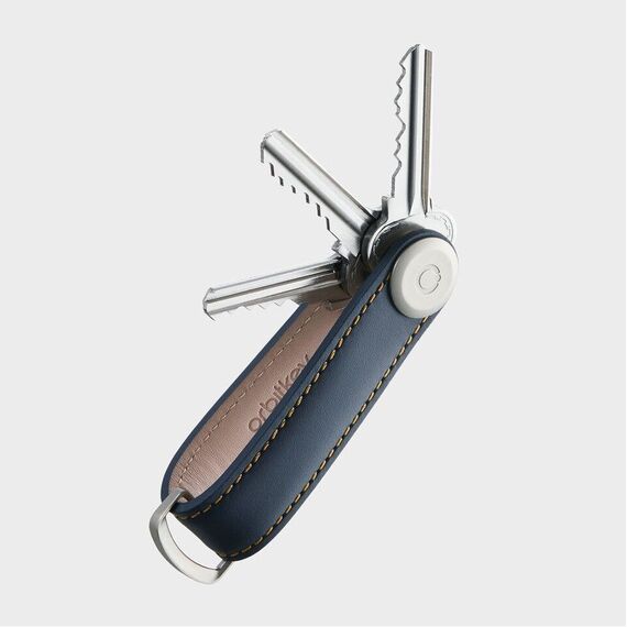 Orbitkey - Leather Key Organiser- Navy/Tan / Gadgets - Αταξινόμητα -  - Techbox