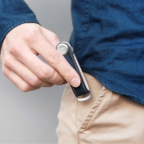 Orbitkey - Leather Key Organiser- Navy/Tan / Gadgets - Αταξινόμητα -  - Techbox