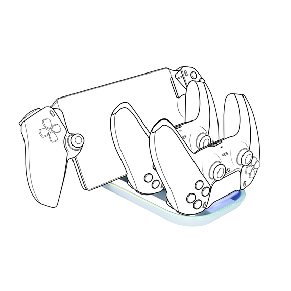 Nacon 3-in-1 Charging Station RGB White PS5 / PlayStation 5 | Techbox