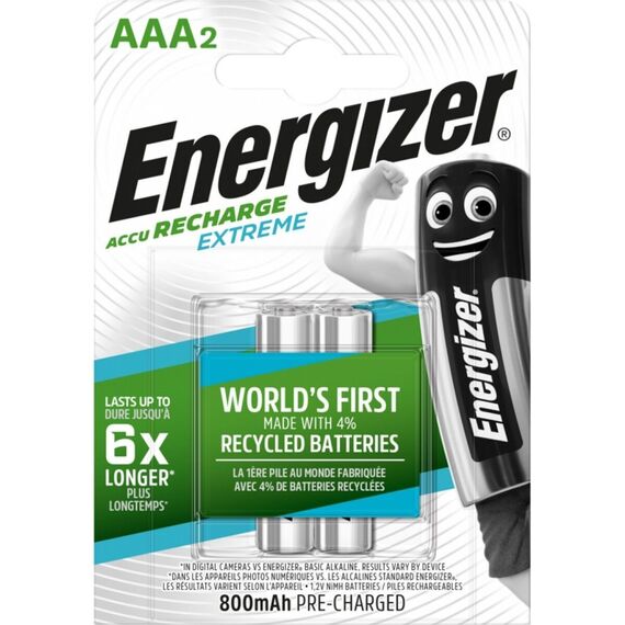 Energizer - Recharge Extreme Eco AAA 800mAh 2 pack / Electronics - Batteries & Chargers - Consumables - Techbox
