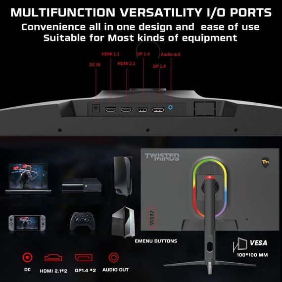 Twisted Minds - Supreme Series Flat 27 FHD - 280HZ 0.5MS Fast IPS HDMI 2.1 Gaming Monitor / Computers - Αταξινόμητα -  - Techbox