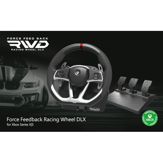 HORI - Force Feedback Racing Wheel DLX   + 7-Speed Racing Shifter Bundle For Xbox Series X - S, Xbox One and PC (Windows 11/10) / Xbox Series X | Techbox