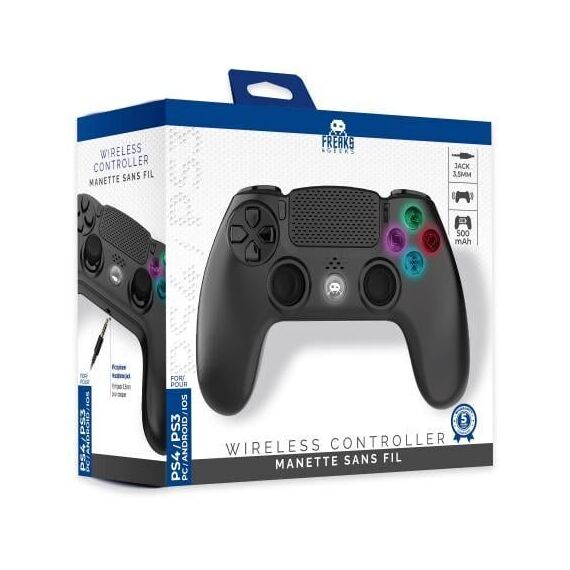 Wireless Controller for PS4 with 3,5mm jack slot - LED - Black / PlayStation 4 | Techbox