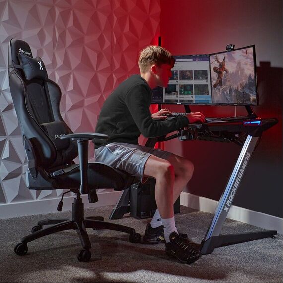 XROCKER AGILITY SPORT ESPORT PC OFFICE GAMING CHAIR - CARBON BLACK / Computers - Gaming Furniture - Gaming - Techbox