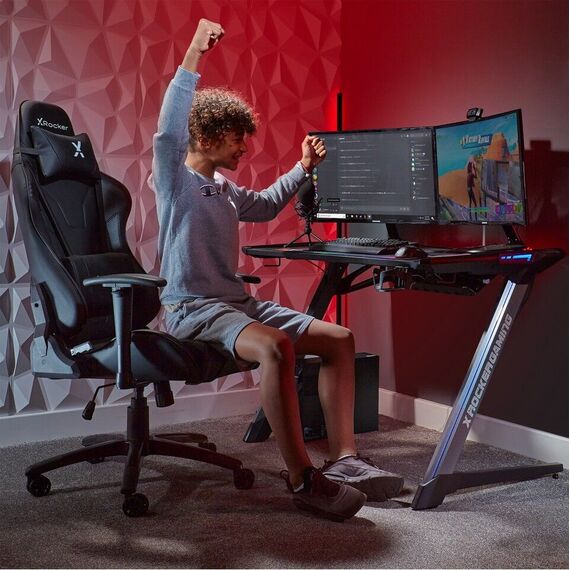 XROCKER AGILITY SPORT ESPORT PC OFFICE GAMING CHAIR - CARBON BLACK / Computers - Gaming Furniture - Gaming - Techbox