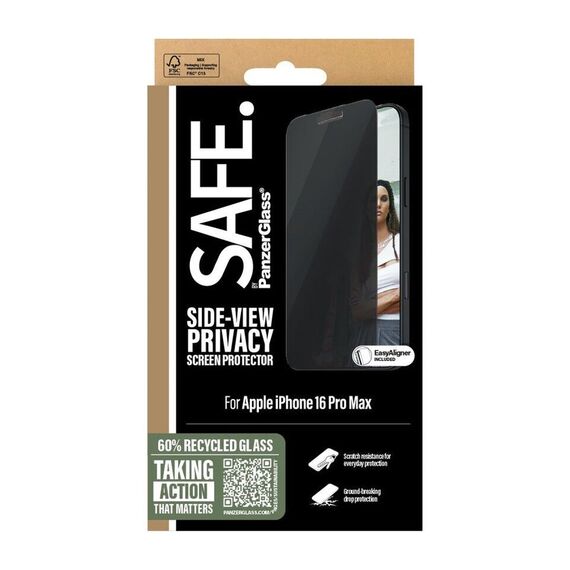 PanzerGlass - SAFE - Screen Protection Privacy - iPhone 16 Pro Max - Ultra Wide Fit / Electronics
