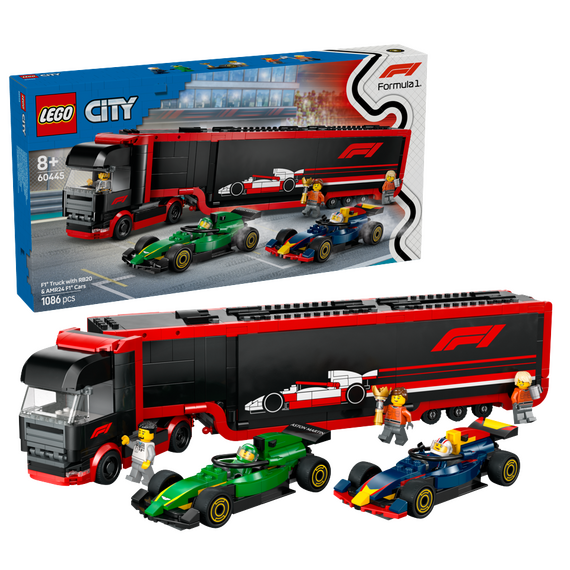 LEGO - LEGO City - F1® Truck with RB20 & AMR24 F1® Cars (60445) / Toys |  Techbox