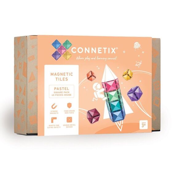 Connetix - Pastel Square Pack 40 Pieces (CT-P-00040-SQ) / Toys - Αταξινόμητα -  - Techbox
