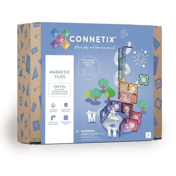 Connetix - Ball Run Expansion Pack - Pastel - 80 Pieces - (CT-P-00080-BR) / Toys - Αταξινόμητα -  - Techbox