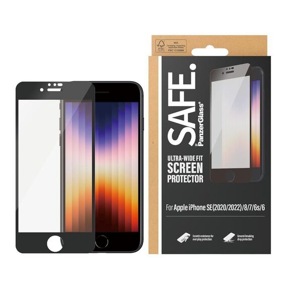 SAFE by PanzerGlass - Screen Protector - Apple iPhone 8, 7, 6, 6s - Edge-to-Edge / Electronics