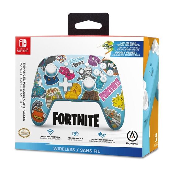 PowerA Enhanced Wireless Controller for Nintendo Switch - Fortnite Sticker Mania / Nintendo Switch | Techbox