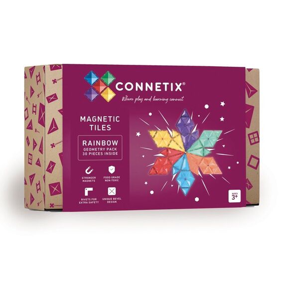 Connetix - Rainbow Geometry Pack 30 Pieces - (CT-R-00030-GE) / Toys