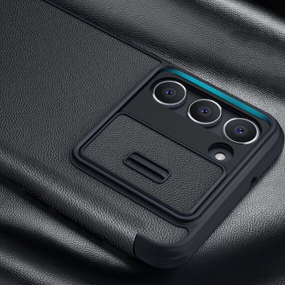 Nillkin Qin Cloth Pro Case Case for Samsung Galaxy S23+ Cover with Flip Camera Protector Blue | Techbox