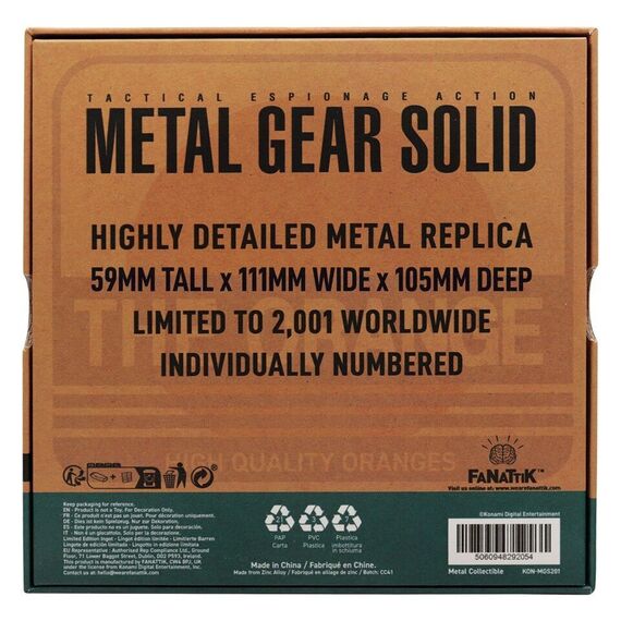 Metal Gear Solid 2 Replica Cardboard Box / Fan Shop and Merchandise - Replicas - Collectibles - Techbox