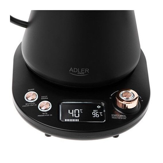 Adler AD 1349 Electric kettle with long spout 1.0L Black - Kettles - Coffee & Beverages - Techbox
