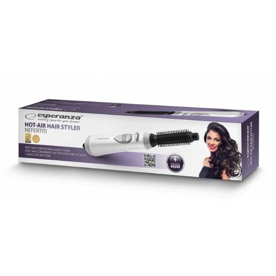 Esperanza EBL001W hair styling tool Hot air brush Warm Black,White 1.6 m 400 W | Techbox