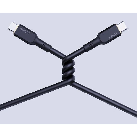 AUKEY CB-SCC101 USB-C Type-C Power Delivery PD 100W 5A 1m Silikon Black | Techbox