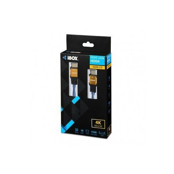 iBox ITVFHD04 HDMI cable 1.5 m HDMI Type A (Standard) Black,Blue,Gold - Monitor Cables - Cables & Adapters - Techbox