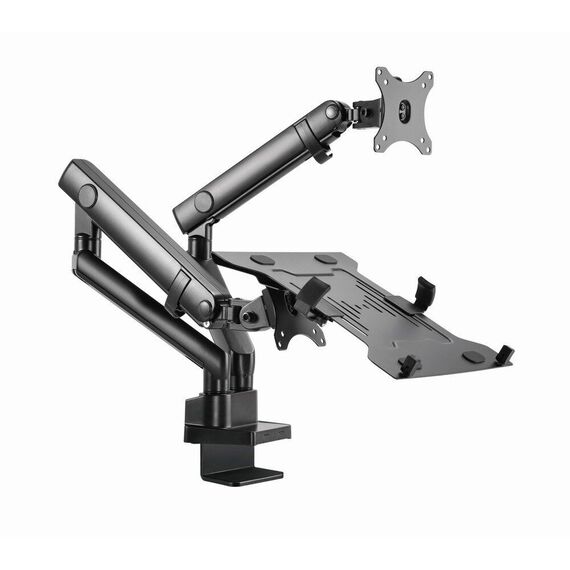 Gembird MA-DA3-02 Desk mounted adjustable monitor arm with notebook tray (full-motion), 17”-32”, up to 8 kg - Stands & Accessories - Monitors & Mounts - Techbox