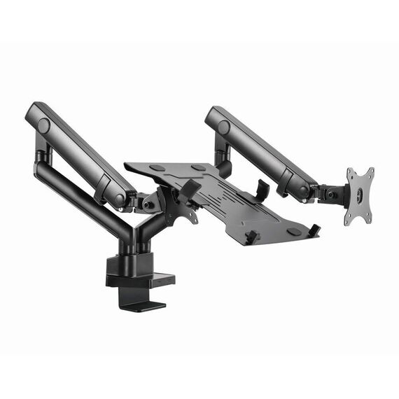 Gembird MA-DA3-02 Desk mounted adjustable monitor arm with notebook tray (full-motion), 17”-32”, up to 8 kg - Stands & Accessories - Monitors & Mounts - Techbox