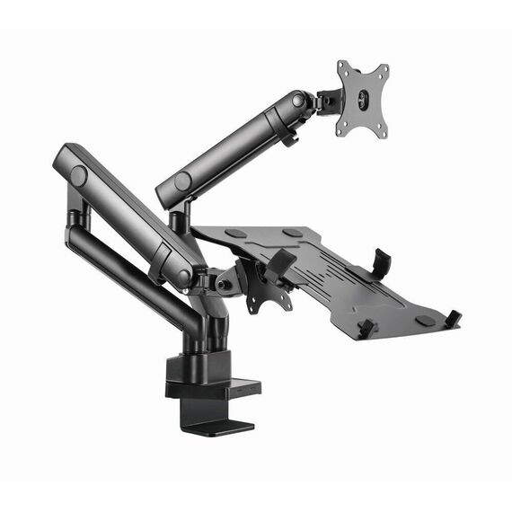 Gembird MA-DA3-02 Desk mounted adjustable monitor arm with notebook tray (full-motion), 17”-32”, up to 8 kg - Stands & Accessories - Monitors & Mounts - Techbox