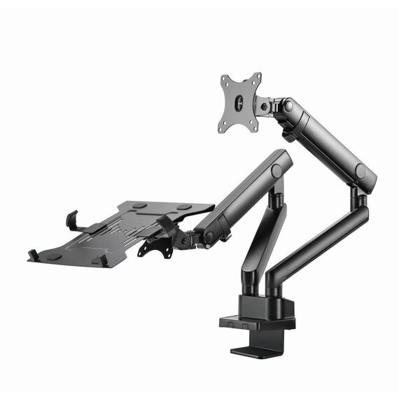 Gembird MA-DA3-02 Desk mounted adjustable monitor arm with notebook tray (full-motion), 17”-32”, up to 8 kg - Stands & Accessories - Monitors & Mounts - Techbox