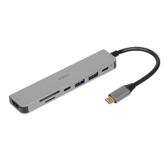 IBOX HUB USB IUH3SL4K SLIM USB3.2 HDMI 4K PD100W - USB Hubs & Card Readers - Peripherals - Techbox