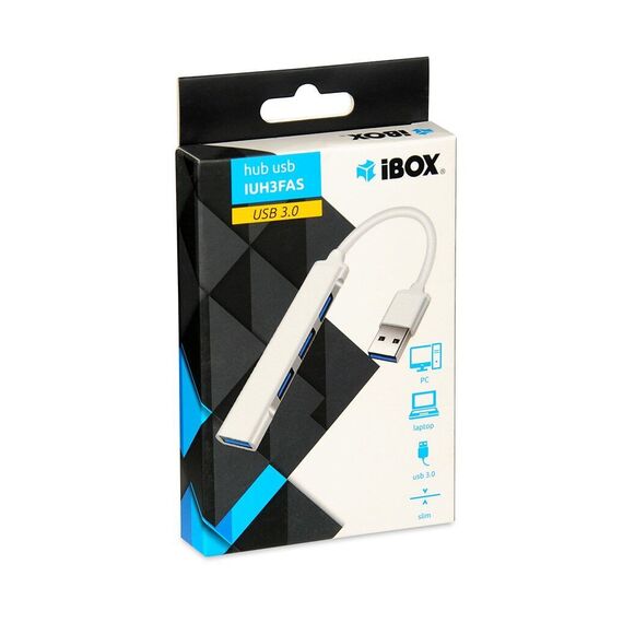 iBOX USB HUB 1x USB 3.0 + 3x USB 2.0 - USB Hubs & Card Readers - Peripherals - Techbox