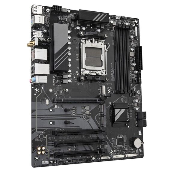GIGABYTE B650 UD AX Motherboard - AMD Ryzen 9000 Series CPUs, 6+2+2 Phases VRM, up to 7600MHz DDR5 (OC), 1xPCIe 5.0 + 2xPCIe 4.0 M.2, GbE LAN, WIFI 6, USB 3.2 Gen 2 | Techbox