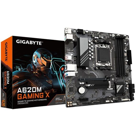 GIGABYTE A620M GAMING X Motherboard - Supports AMD Ryzen 8000 CPUs, 8+2+1 Phases Digital VRM, up to 8000MHz DDR5 (OC), 1xPCIe 4.0 M.2, GbE LAN, USB 3.2 Gen 2 | Techbox