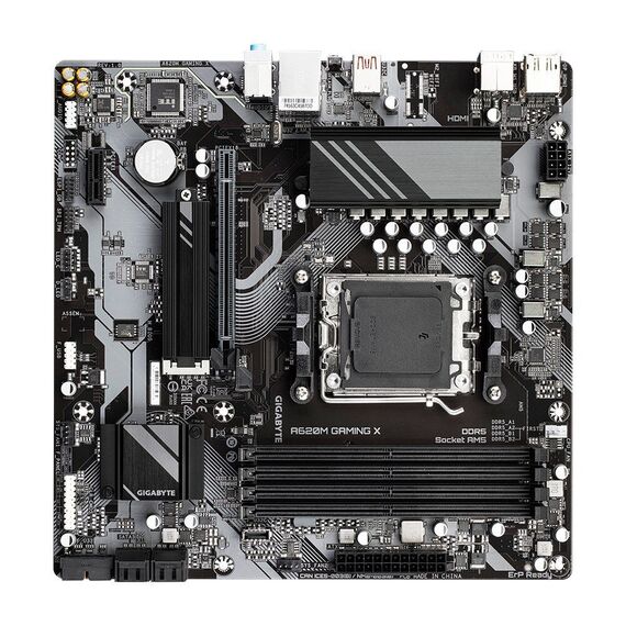 GIGABYTE A620M GAMING X Motherboard - Supports AMD Ryzen 8000 CPUs, 8+2+1 Phases Digital VRM, up to 8000MHz DDR5 (OC), 1xPCIe 4.0 M.2, GbE LAN, USB 3.2 Gen 2 | Techbox