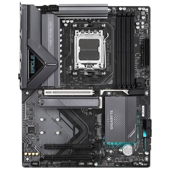 GIGABYTE X870 EAGLE WIFI7 Motherboard - Supports AMD Ryzen 9000 CPUs, 14+2+2 phases VRM, up to 8000MHz DDR5 (OC), 1xPCIe 5.0 + 2xPCIe 4.0, Wi-Fi 7, 2.5GbE LAN, USB 4 | Techbox