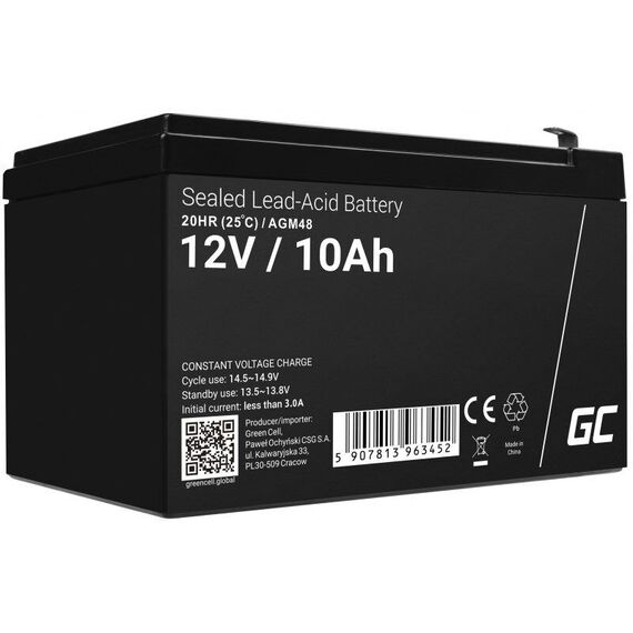Green Cell AGM48 UPS battery Sealed Lead Acid (VRLA) 12 V 10 Ah - UPS Batteries - Surge Protection - Techbox