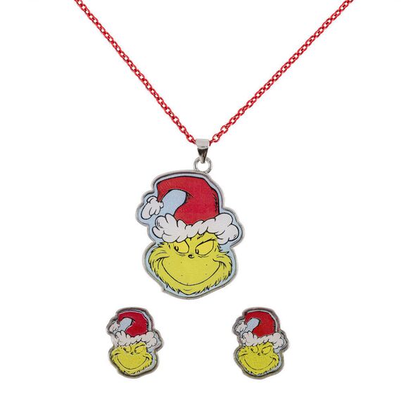 The Grinch Christmas Set necklace + earrings - Jewelry, Bracelets & Necklaces - Gifts - Techbox