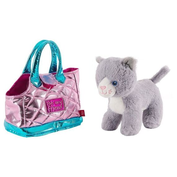 Hand bag + plush pink Coco gat 28cm
