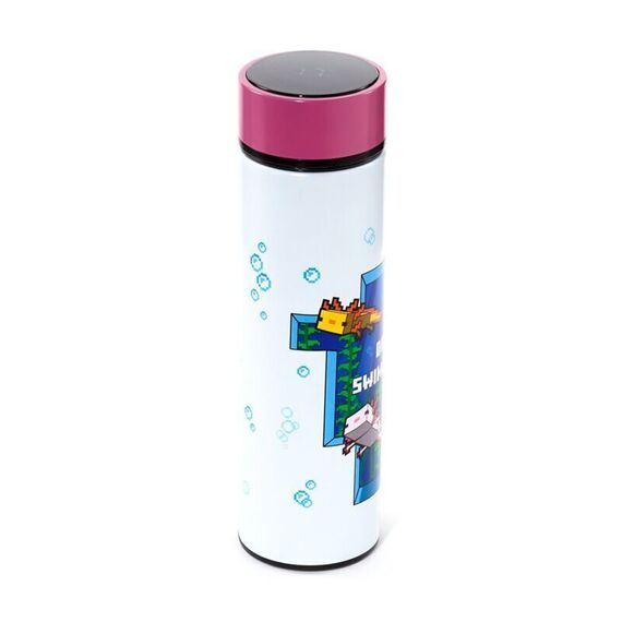 Minecraft Axolotl thermos stainless steel bottle thermometer 450ml - Mugs & Bottles - Gifts - Techbox