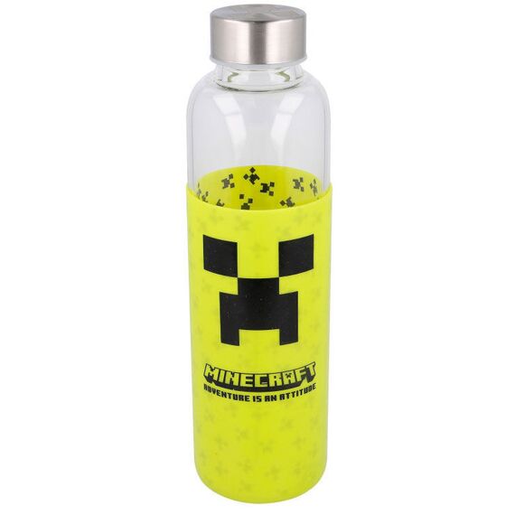 Minecraft silicone cover glass bottle 585ml - HOUSEHOLD ITEMS|BOTTLES