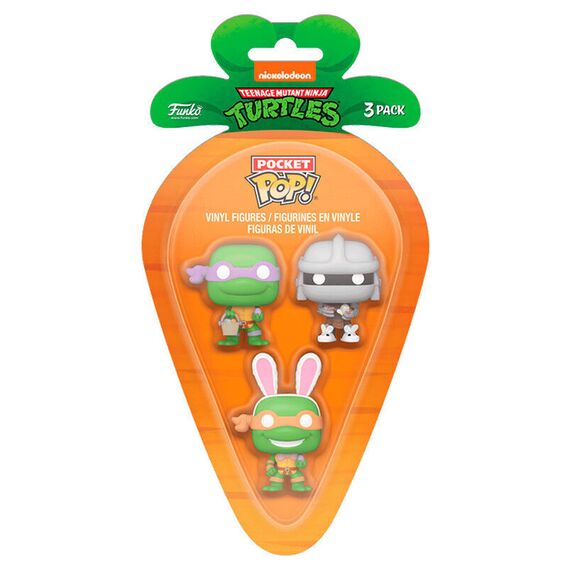 Carrot Pocket POP blister 3 figures Ninja Turtles Donatello Shredder Michelangelo |  Techbox