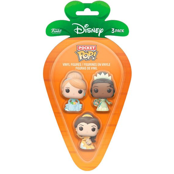 Carrot Pocket POP blister 3 figures Disney Princess Cinderella Tiana Bella |  Techbox