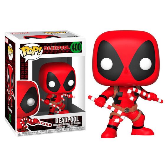 POP figure Marvel Holiday Deadpool with Candy Canes |  Techbox